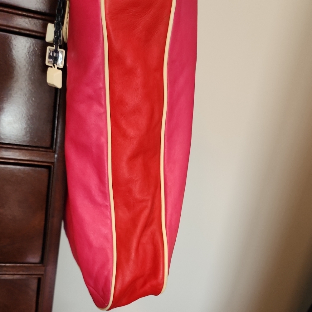 Juicy Couture Pink/Red Leather Tote Bag - Picture 3 of 9